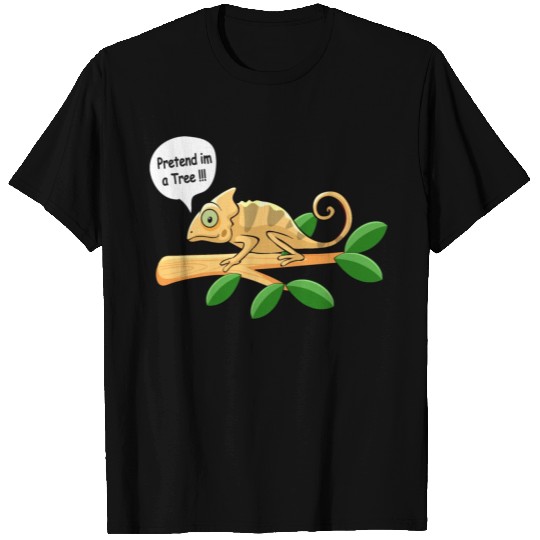 Funny chameleon lizard pretend to be a tree T Shirts