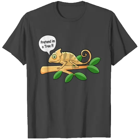 Funny chameleon lizard pretend to be a tree T Shirts