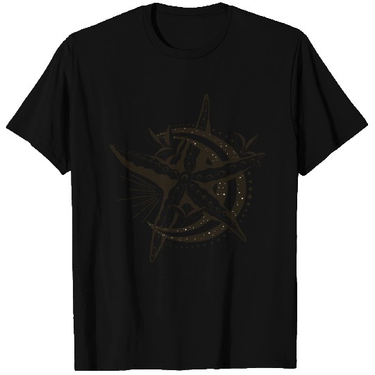Mystical line of space and ocean. Minimalist esote T Shirts
