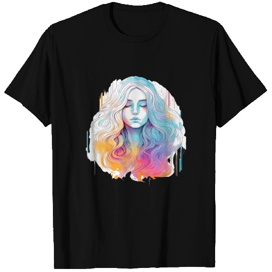 Glimmering Holographic Girl The Future is Now T Shirts