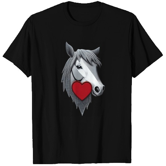 Horse with a heart T Shirts