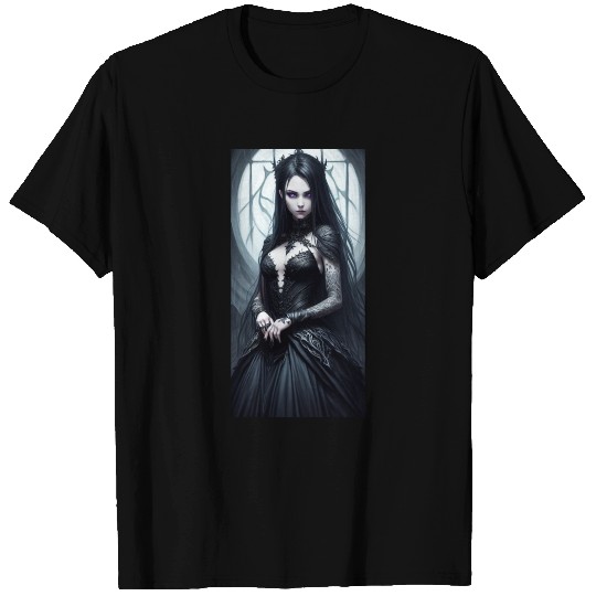 Gothic Lady In Black T Shirts