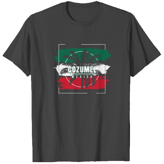 Cool Cozumel Mexico Flag Palm Tree Mexican T Shirts