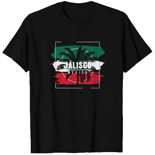 Cool Jalisco Mexico Flag Palm Tree Mexican T Shirts