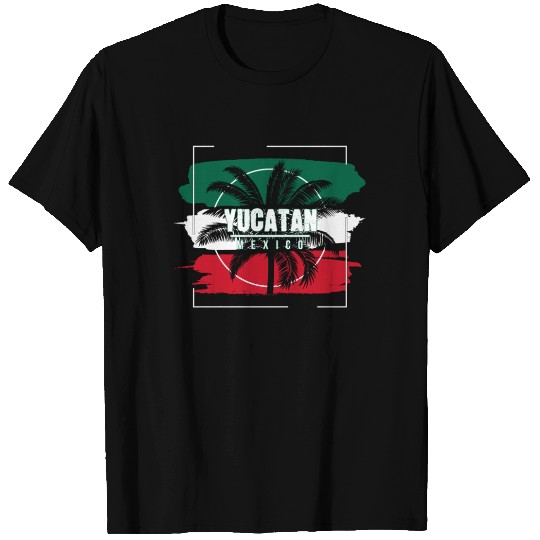 Cool Yucatan Mexico Flag Palm Tree Mexican T Shirts