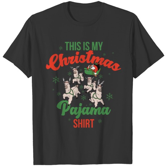 Llama Funny Christmas Pajama T Shirts