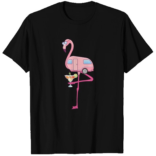 Flamingo Camper Van Rv Margarita T Shirts