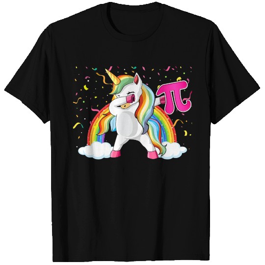 Dabbing Pi Day Unicorn Mathematic Superhero T Shirts