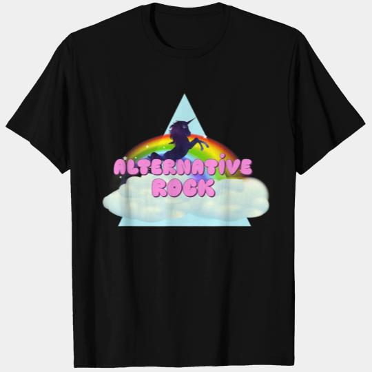 Alternative Rock Unicorn Rainbow Design T Shirts