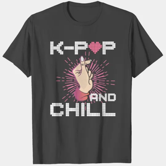 K Pop And Chill Saranghae Finger Heart Korea Kpop T Shirts