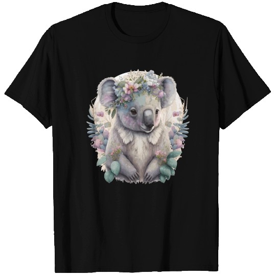 Watercolor Koala Bear Flower Crown Floral Animal L T Shirts