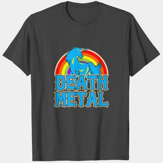 Death Metal Unicorn Rocker Rainbow Heavy Metal T Shirts