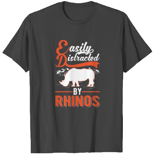 Easily Distracted By Rhinos Rhino T Shirts