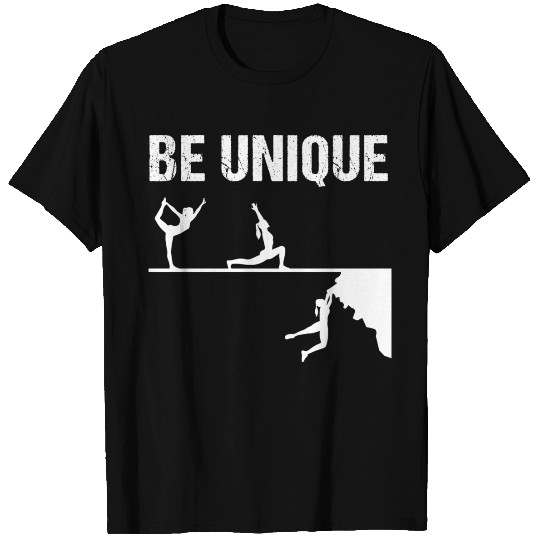 Be Unique Rock Climbing Girl Motivational Design T Shirts