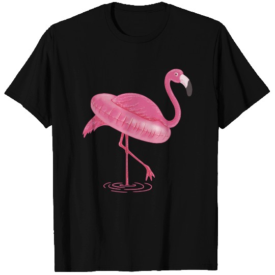 Flamingo Swimming Circle T Shirts