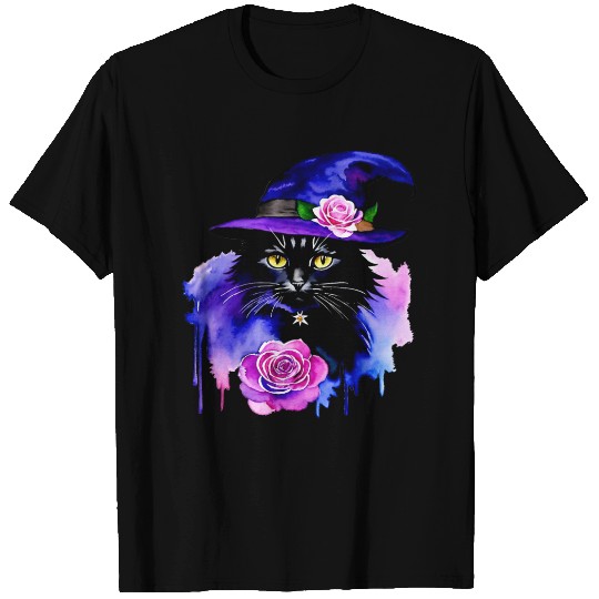 Watercolor Cat Halloween Sublimation T Shirts