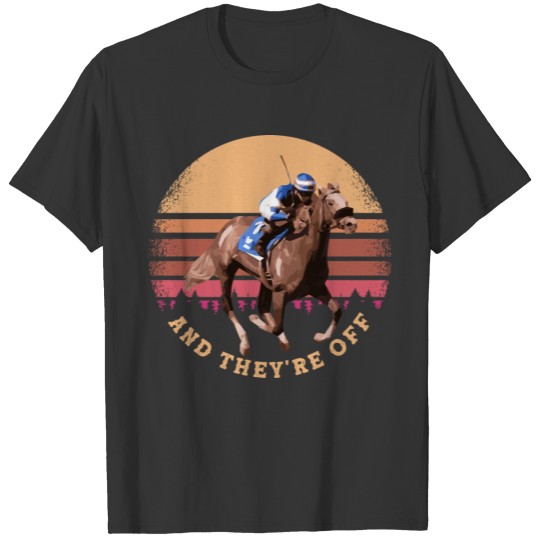 And They're Off - Funny Horse Racing at Vintage T Shirts