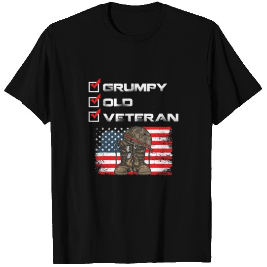 Grumpy Old Veteran Patriotic American Military T Shirts