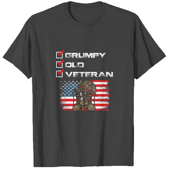 Grumpy Old Veteran Patriotic American Military T Shirts