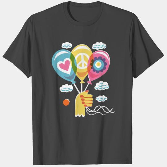 Peace And Love Balloon T Shirts