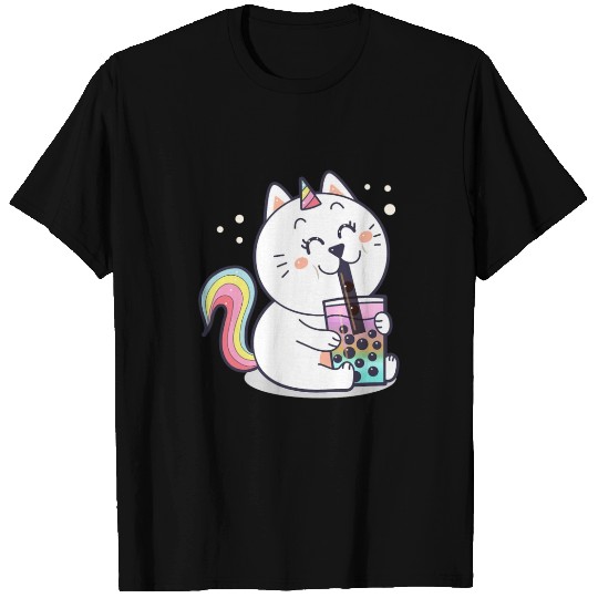 Bubble Tea Cute Kawaii Unicorn Cat Japanese T Shirts