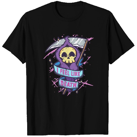 I Feel Like Death Pastel Goth Skeleton Grim Reaper T Shirts