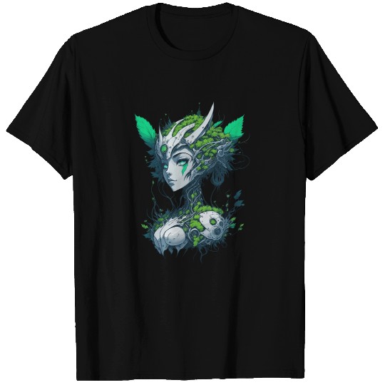 Nymph Girl, SciFi Fantasy Anime Cyberpunk Dryad T Shirts