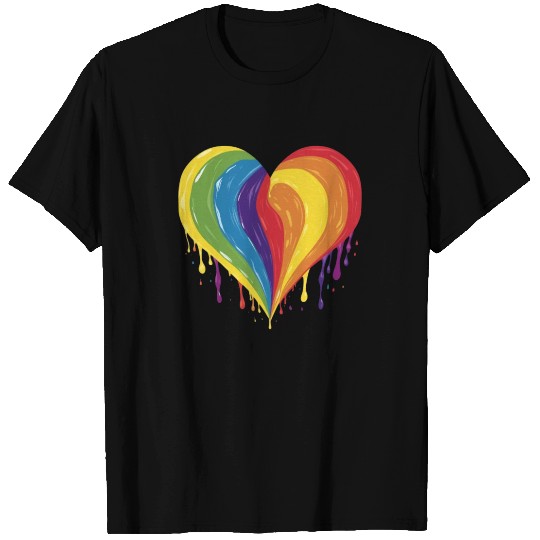 LGBTQ+ Empowerment: Rainbow Heart, Support Gay, T Shirts