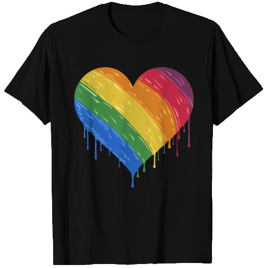 LGBTQ+ Love: Rainbow Heart for Lesbian, Gay, T Shirts