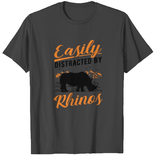 Easily Distracted By Rhinos Rhino T Shirts