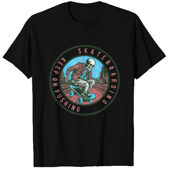 Skull Skeleton Skateboard Skater T Shirts