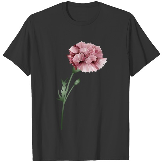 mesmerizing pink carnation with flower stalk T Shirts