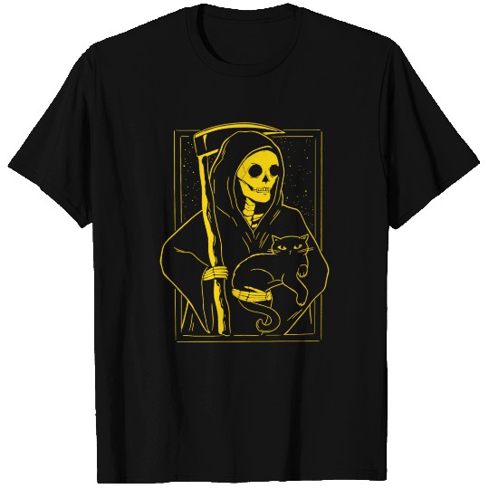 Grim Reaper Cat T Shirts
