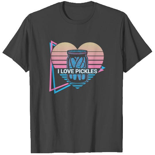 I Love Pickles Cucumber Retro T Shirts