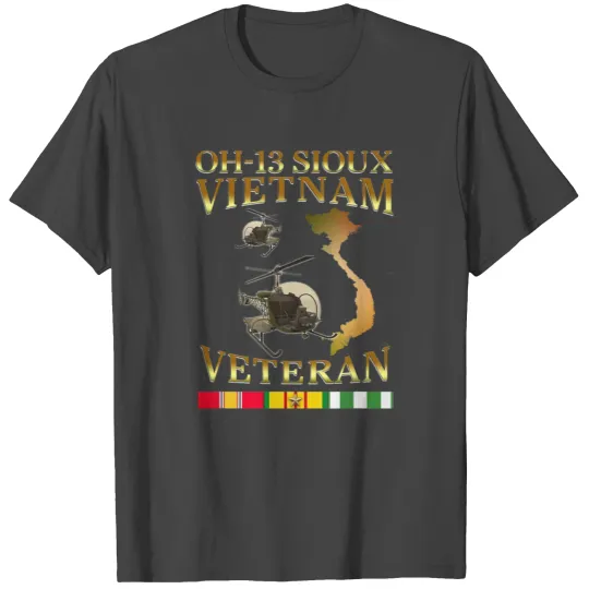 H13 helicopter Oh13 Sioux Vietnam Veteran T Shirts