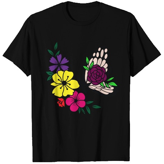 butterfly and rainbow flower T Shirts