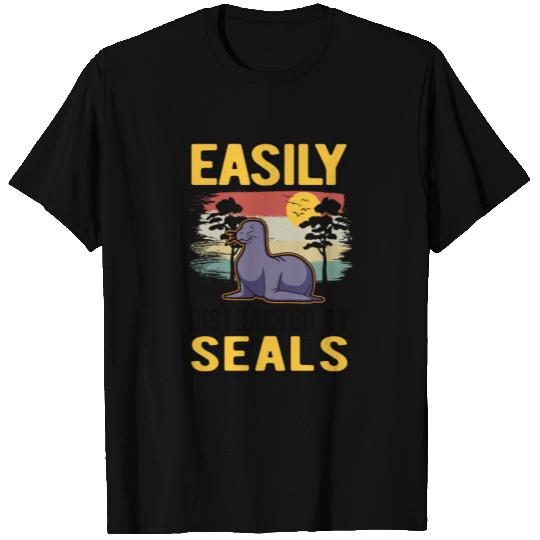 Easily Distracted By Seal Sea Lion T Shirts