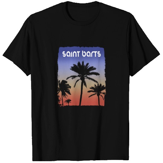 Saint Barts Sunset Vacation Souvenir Palm Tree T Shirts