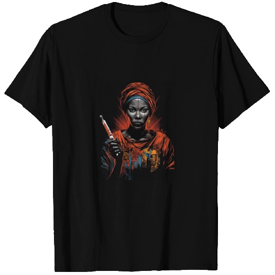 African American Nurse Afro Woman Syringe Nursing T Shirts