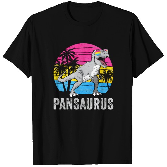 Pansexual Pride Pan Flag Dinosaur Trex LGBTQ T Shirts