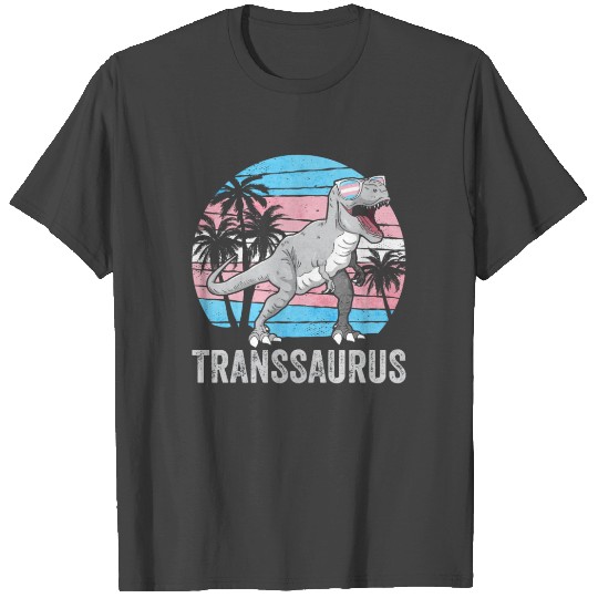 Transgender Pride Trans Flag Dinosaur Trex LGBTQ T Shirts