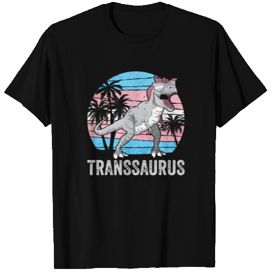 Transgender Pride Trans Flag Dinosaur Trex LGBTQ T Shirts