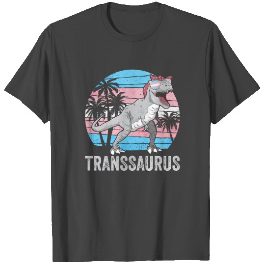 Transgender Pride Trans Flag Dinosaur Trex LGBTQ T Shirts