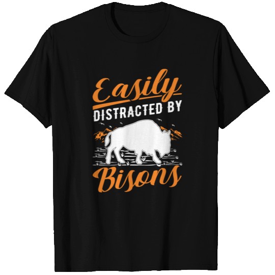 Easily Distracted By Bisons Water Buffalo T Shirts