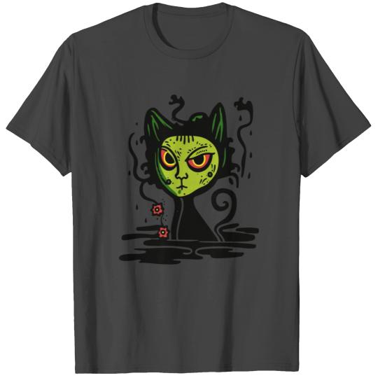 Unexpected Ugly Ghost Woman Cat T Shirts