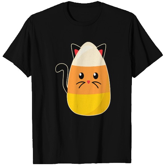 Candy Corn Cat Halloween T Shirts