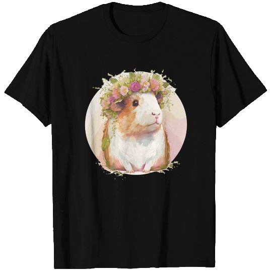 Cute Guinea Pig Flower Crown Floral Pet Rodent Lov T Shirts
