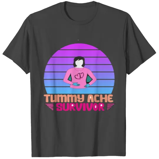 Vintage Tummy Ache Survivor Retro T Shirts