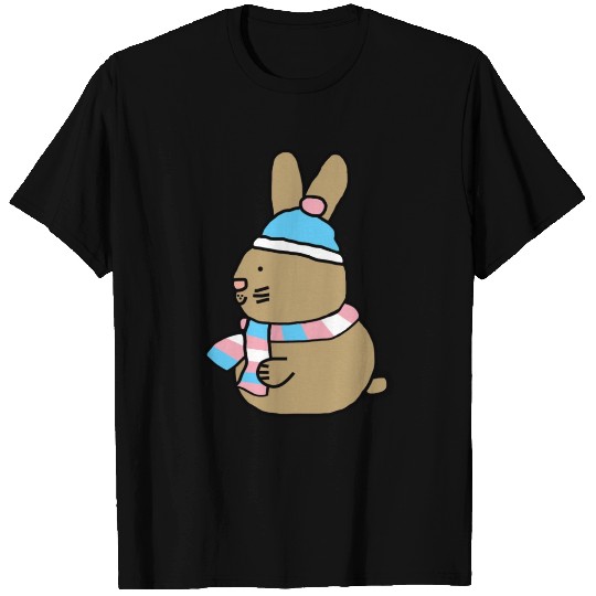 Cute Easter Bunny and Transgender Pride Flag Hat T Shirts