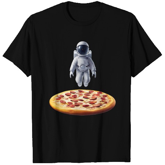 Hovering astronaut over pizza T Shirts